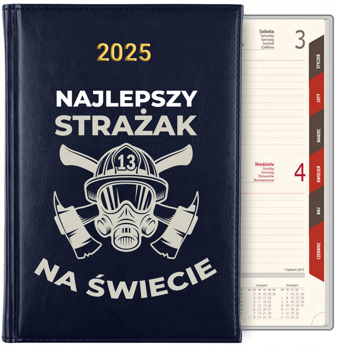 KALENDARZ TERMINARZ GRANAT NOTES Dzienny A5 2025 Prezent Dla STRAŻAKA ...