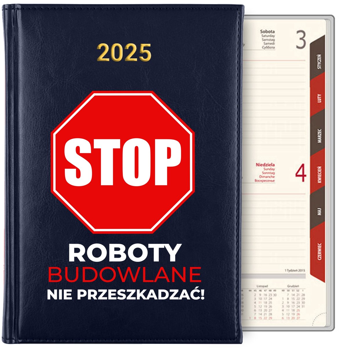 KALENDARZ TERMINARZ GRANAT NOTES Dzienny A5 2025 Prezent NA BUDOWE ...