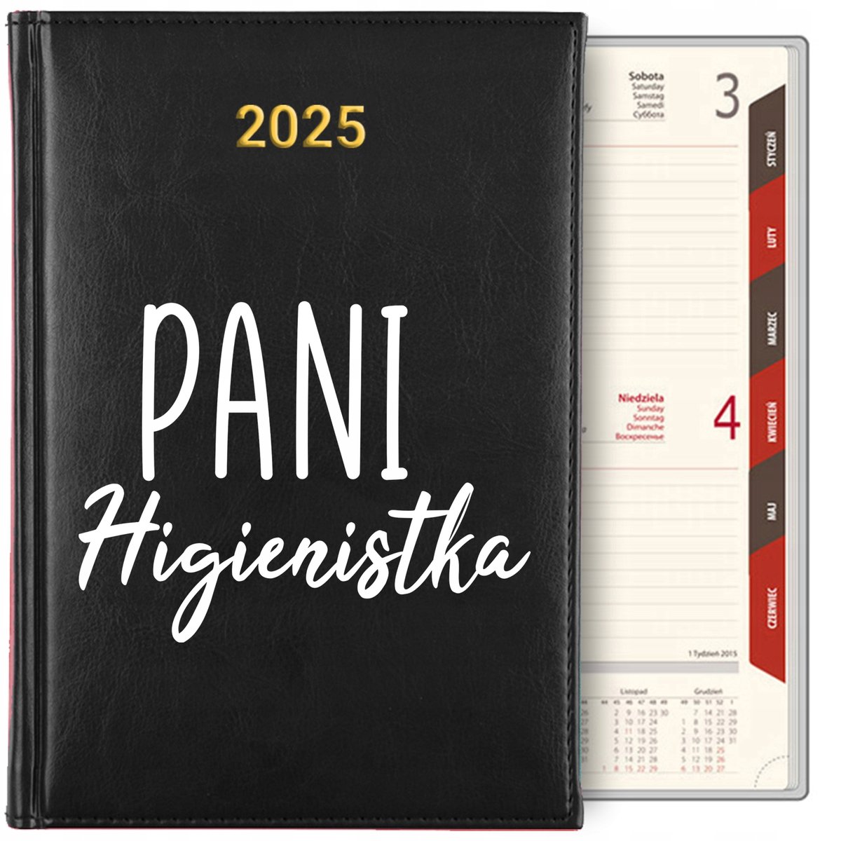 KALENDARZ TERMINARZ PLANER Dzienny A5 2025 Prezent PANI HIGIENISTKA ...