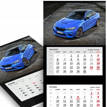 KALENDARZ TRÓJDZIELNY 2025 Dla Samochodziarzy NIEBIESKIE BMW Wzory - Inna marka