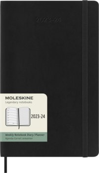 Kalendarz tygodniowy Moleskine 2023/24 18M L miękka oprawa czarny - Moleskine