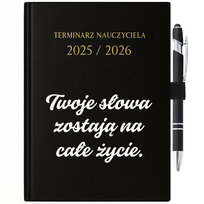 Kalendarz Uchwyt Długopis 2025/2026 TWOJE SŁOWA ZOSTAJĄ NA ZAWSZE Prezent