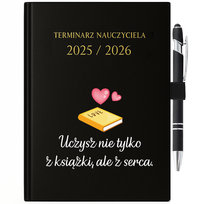 Kalendarz Uchwyt Długopis 2025\2026 UCZYSZ Z SERCA Planner Dla Nauczyciela