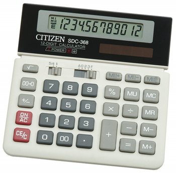 Kalkulator biurowy, SDC-368, 12-cyfrowy, czarno-biały - Citizen