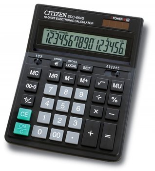 Kalkulator biurowy, SDC-664S, 16-cyfrowy, czarny - Citizen