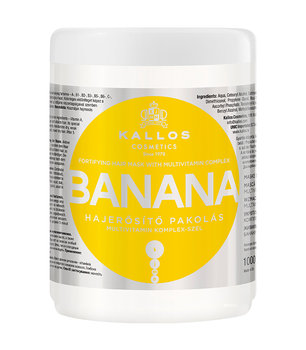 Kallos, Banana, maska wzmacniająca włosy z kompleksem multiwitamin, 1000 ml - Kallos