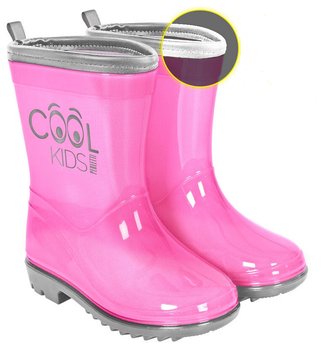 Kalosze Gumiaki Dziecięce Cool Kids Róż 28 Odblaskowe - Perletti