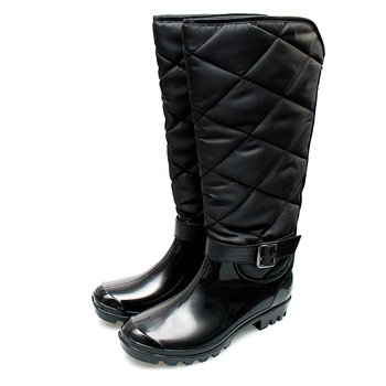 Kalosze kozaki ocieplane damskie wysokie czarne lakierowane r.41 - Captain Mike