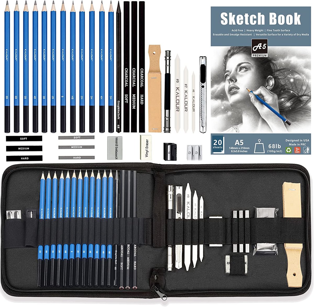 Kalour, Zestaw do szkicowania, ołówki 33