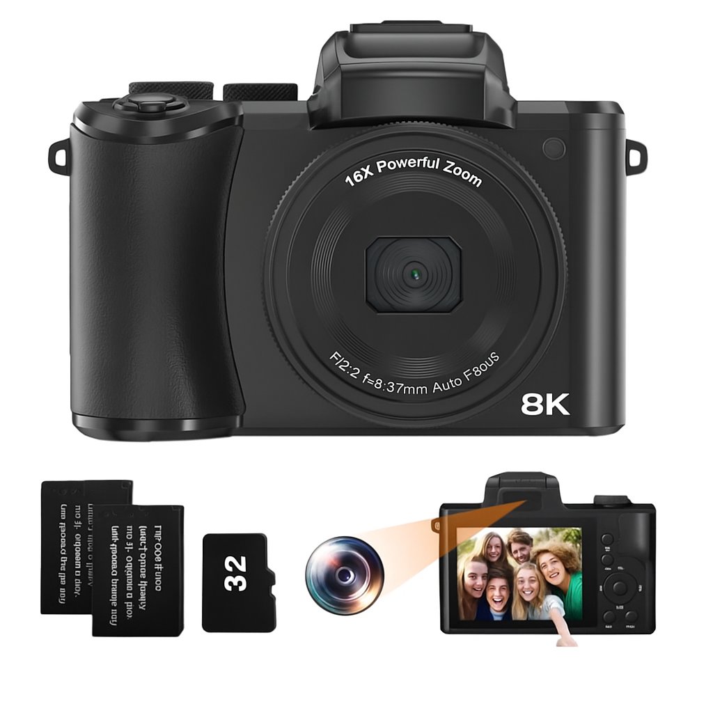 Kamera 8K Vlog YouTube 48MP SONY WiFi Dotyk Menu PL Lampa Błysk ...