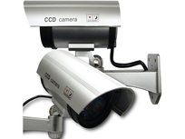 Kamera Atrapa Ir Led Monitoring Kamera Zewnętrzna Ścienna Z Diodą Migająca Srebrny