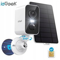 KAMERA SOLARNA ZEWNĘTRZNA OBROTOWA NA KARTĘ 4G 3MP 9000MAH ALARM NOCNY