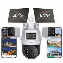 Kamera zewnętrzna obrotowa 3 obiektywy SIM KARTA 4G Wifi 2 x solar panel