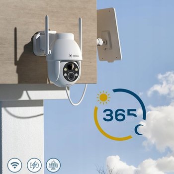 Kamera zewnętrzna WiFi 2K PTZ solarna COCOCAM IP66 AI audio noc - Bezmarkowe