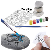 Kamienie Do Malowania Płaskie Farba Szablony Pędzle Akcesoria Otoczaki Małe Okrągłe Gładkie Farby Naklejki Dla Dzieci