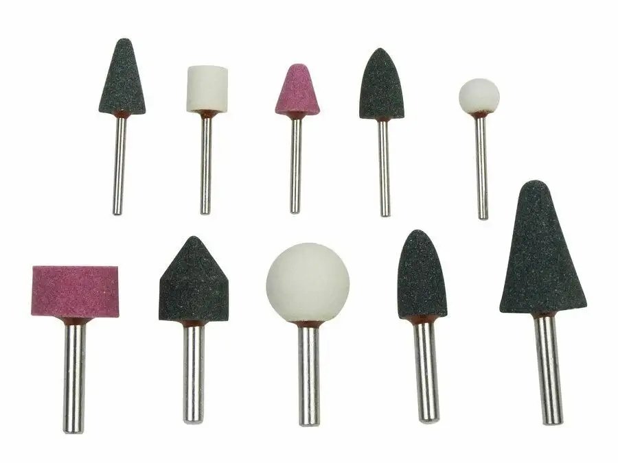 KAMIENIE SZLIFIERSKIE POLERSKI TRZPIEŃ OBROTOWE ZESTAW NA WIERTARKĘ 10 szt