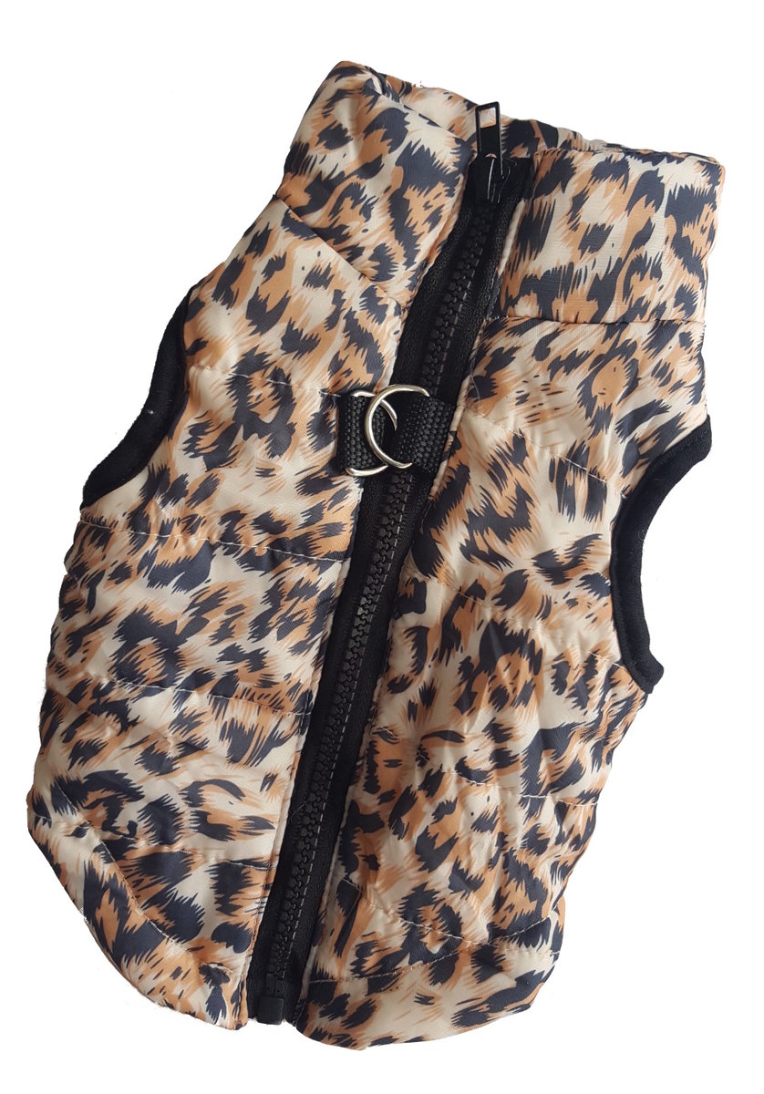 Kamizelka ciepła kurtka kurteczka dla psa kota ubranko na zimę panterka m-Zdjęcie-0