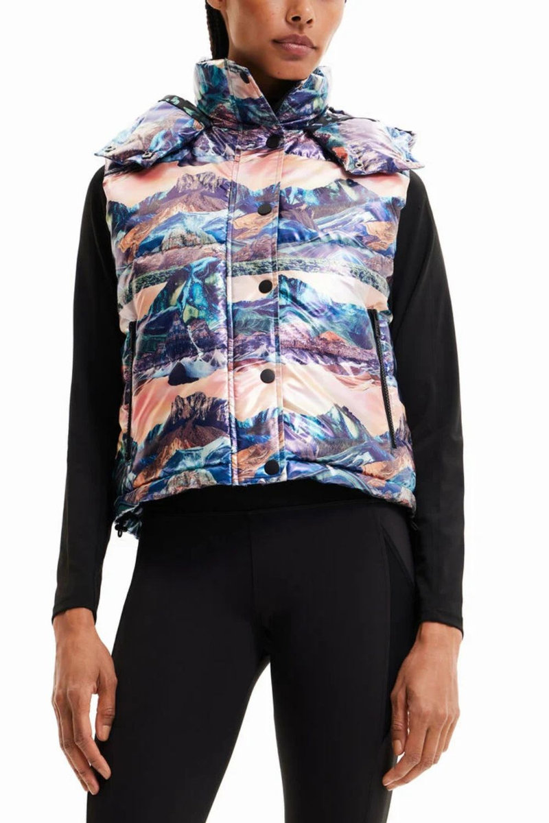 DESIGUAL Kamizelka damska Desigual Madelaine bezrękawnik -XS