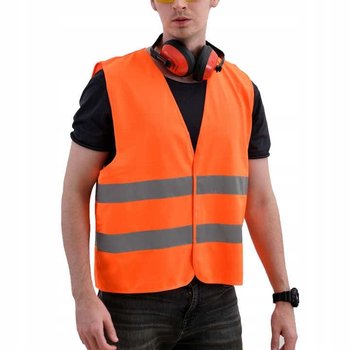 KAMIZELKA ODBLASKOWA OSTRZEGAWCZA DROGOWA ROBOCZA BHP POMARAŃCZOWA XXL RZEP - Inny producent