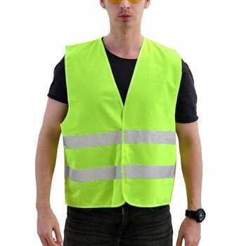 KAMIZELKA ODBLASKOWA OSTRZEGAWCZA DROGOWA ROBOCZA BHP ŻÓŁTA L CE RZEPY - Inny producent