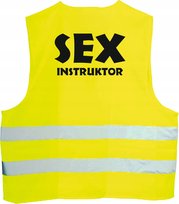 KAMIZELKA ODBLASKOWA z nadrukiem SEX INSTRUKTOR Inna marka