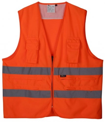 KAMIZELKA OSTRZ.Z KIESZENIAMI POMAR.XL
