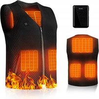KAMIZELKA PODGRZEWANA ELEKTRYCZNA USB REGULACJA Z POWERBANKIEM 10000MAH XXL ZREE