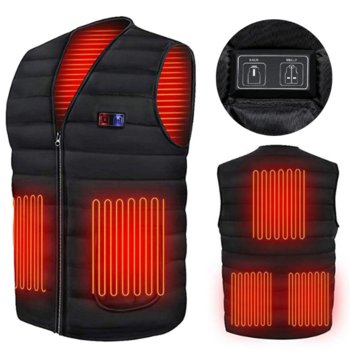 Kamizelka Podgrzewana Ogrzewana Usb Kurtka Pikowana Bezrękawnik Czarna M - Domidekor