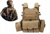 Kamizelka taktyczna wojskowa ochronna Beżowa system Molle