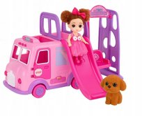 KAMPER AUTO MOBILNY PLAC ZABAW ZJEŻDŻALNIA HUŚTAWKA LALKA PIES 71022-182