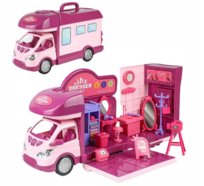 Kamper Marzeń Wielkie Auto Dla Lalek Rozkładany Domek Zestaw +Led