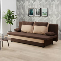 Kanapa Sony Rozkładana Sofa Z Funkcją Spania, Brąz- Cappuccino