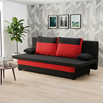 Kanapa Sony Rozkładana Sofa Z Funkcją Spania, Czarno-Czerwony