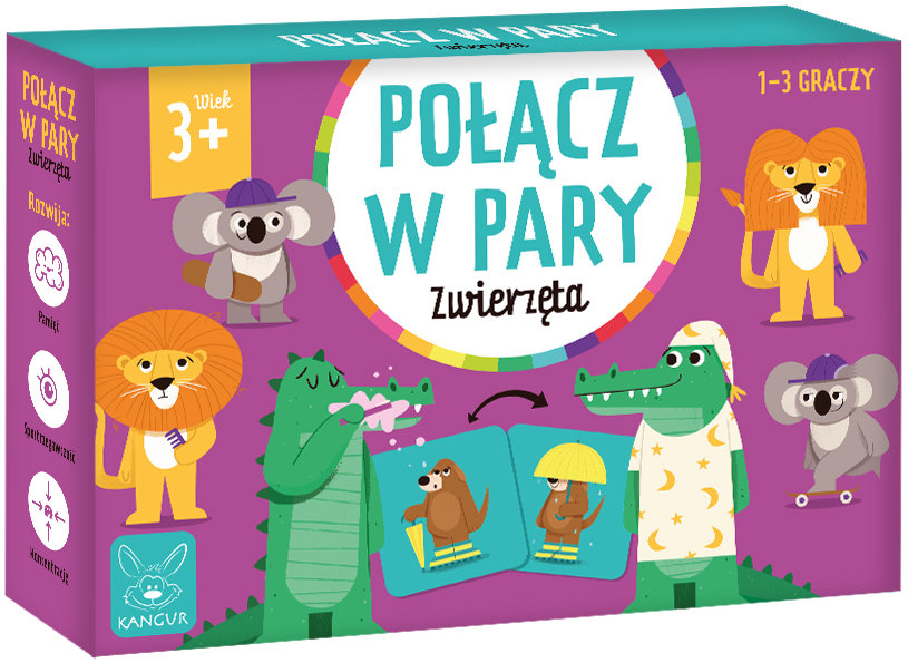 Фото - Настільна гра Połącz w pary zwierzęta, gra eukacyjna, Kangur