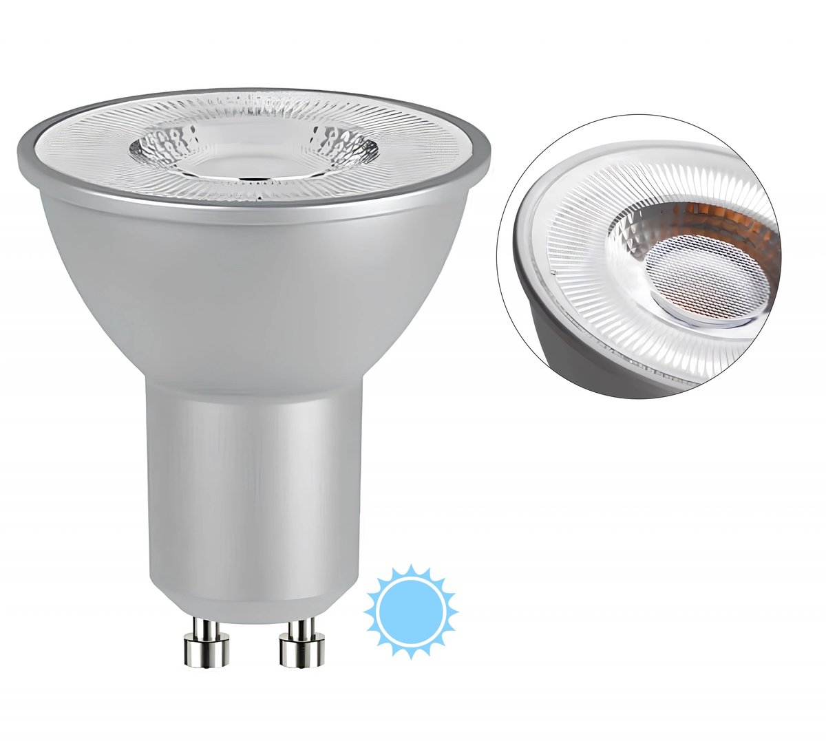 Фото - Лампочка Kanlux Żarówka Oczko 6,5W LED HALOGEN Biała Zimna 