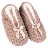 Kapcie Damskie Bambosze Miękka Podeszwa Papcie Z Abs Kokardki Moraj 35-38 Brown