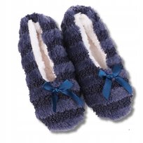 Kapcie Damskie Bambosze Miękka Podeszwa Papcie Z Abs Kokardki Moraj 38-41 Navy