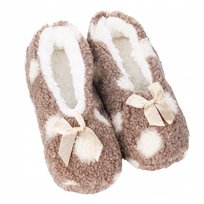 Kapcie Damskie Miękkie Bambosze W Kropki Ciepłe Przytulne Moraj 35-38 Brown