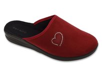 Kapcie damskie pantofle domowe Befado 551D016 bordo z zakrytymi palcami-37