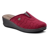 Kapcie damskie pantofle domowe zakryte bordowe na koturnie Inblu GI-24-36