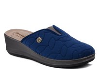 Kapcie damskie pantofle domowe zakryte granatowe na koturnie Inblu GI-24-36