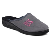 Kapcie damskie pantofle domowe zakryte Inblu CU-2D szare z haftem-41