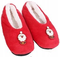 KAPCIE DAMSKIE ŚWIĄTECZNE WSUWANE OCIEPLANE WYGODNE NA PREZENT MORAJ 38-41 RED