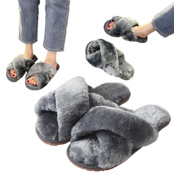 Kapcie damskie z futerkiem klapki antypoślizgowe pantofle domowe 38-39 - Inna marka