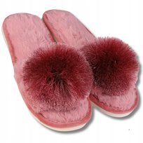 Kapcie Damskie Z Pomponem Klapki Domowe Wsuwane Prezent Moraj Pink 40-41