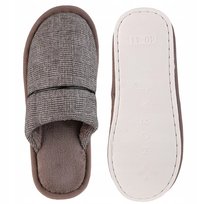 KAPCIE MĘSKIE DOMOWE WSUWANE CIEPŁE MIĘKKIE WYGODNE NA PREZENT MORAJ 40-41 BROWN