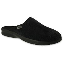 Kapcie męskie pantofle domowe wsuwane czarne z tkaniny Befado 548M030-44