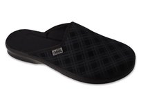 Kapcie męskie pantofle domowe wsuwane czarne z tkaniny Befado 548M052-45