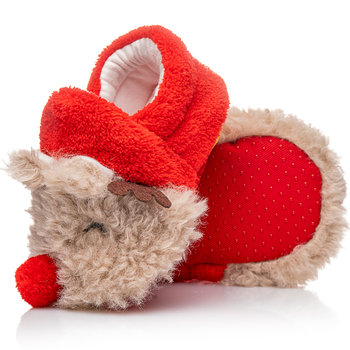 Kapcie niemowlęce na prezent świąteczny buciki świąteczne RENIFERKI r. 6-12 - ATTRACTIVE