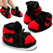 Kapcie Pluszowe czerwone czarne inspirowane nike jordan r. 35-44